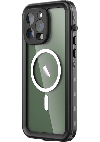 Iphone 14 Pro Max Kılıf Red Pepper Magneticsafe Su Geçirmez Kılıf - Siyah-Gri Dpmah