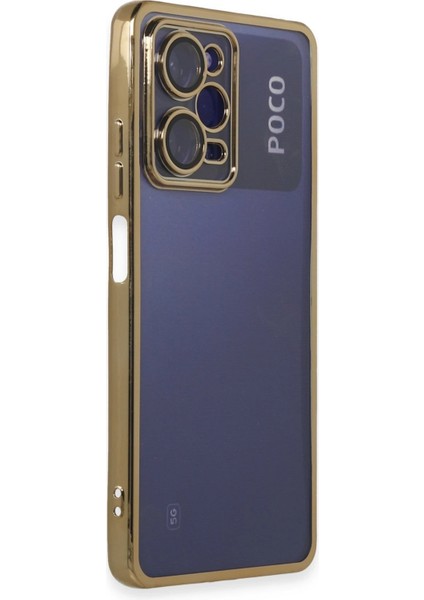 Xiaomi Poco X5 Pro 5g Kılıf Razer Lensli Silikon - Gold Dpmah