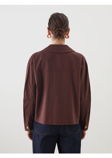 Yeni Sezon Gomlek Yaka Oversize Keten Karisimli Kadin Ceket - S5KA28Z8 fırsatları