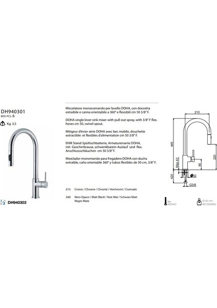 Italyan Webert -Doha Spreyli Eviye Bataryası Krom DH940301015 fiyatları