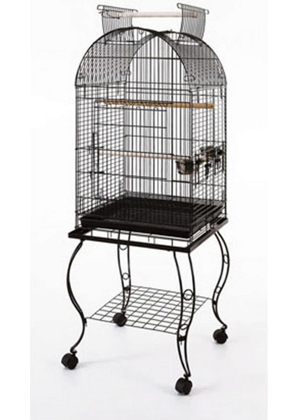 Sehpalı Papağan Kafesi Dövme Demir (51X51X152) Dpmah