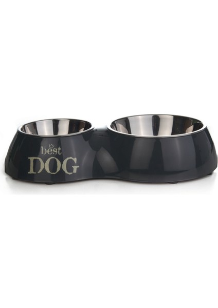 Köpek Ikili Mama ve Su Kabı, Paslanmaz Çelik, 37X22CM, 350ML ve 700ML Dpmah