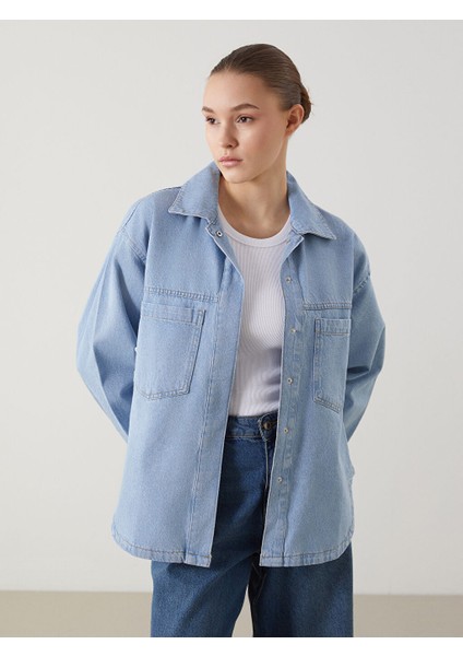 Yeni Sezon Kadin Jean Gomlek Ceket - S5H333Z8