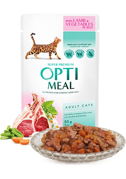 Kuzu Etli Sebzeli Jöle Yaş Kedi Mamasi 85 gr x 6 Adet Dpmah