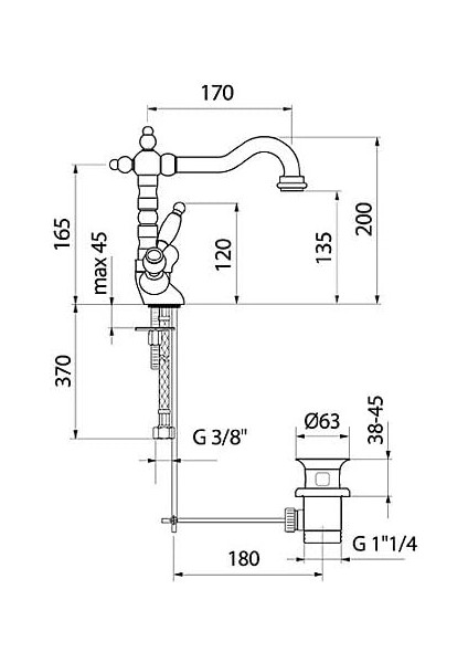 Italyan Webert - Dorian Lavabo Bataryasi Krom-Sifon Kumandali DO700301015 fiyatları