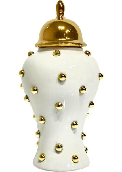 Gold Benekli Seramik Küp Büyük Boy