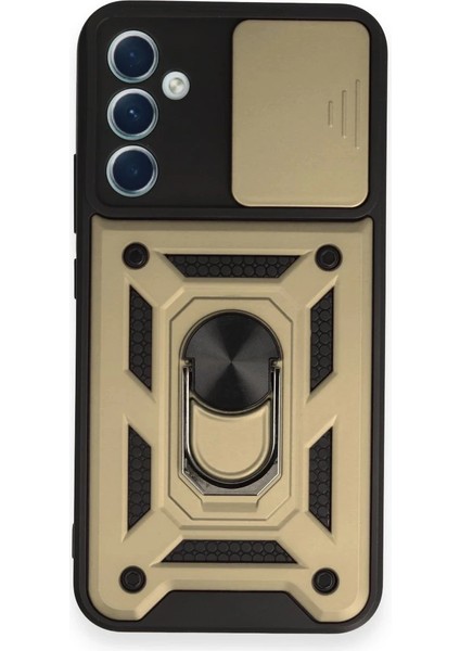 Samsung Galaxy A54 5g Kılıf Pars Lens Yüzüklü Silikon - Gold Dpmah