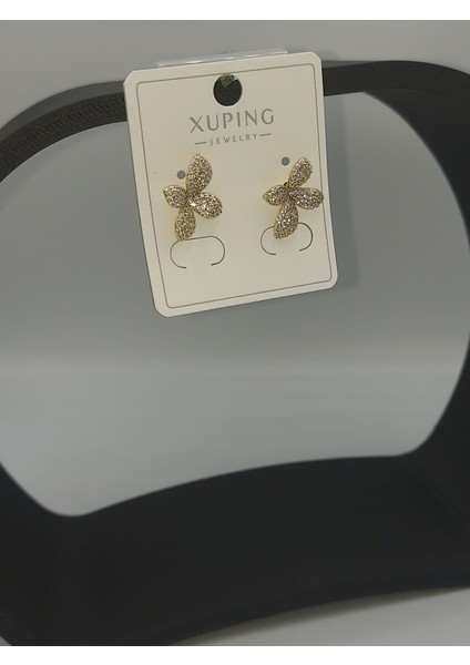Xupıng Taşlı Yonca Çelik Küpe
