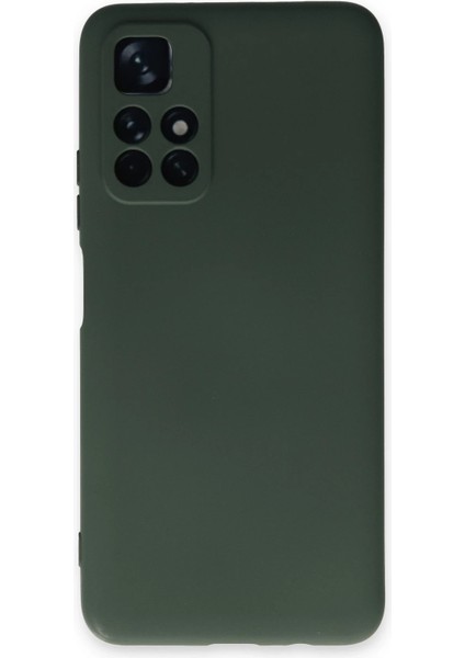 Xiaomi Redmi Note 11T Kılıf Nano Içi Kadife Silikon - Koyu Yeşil Dpmah