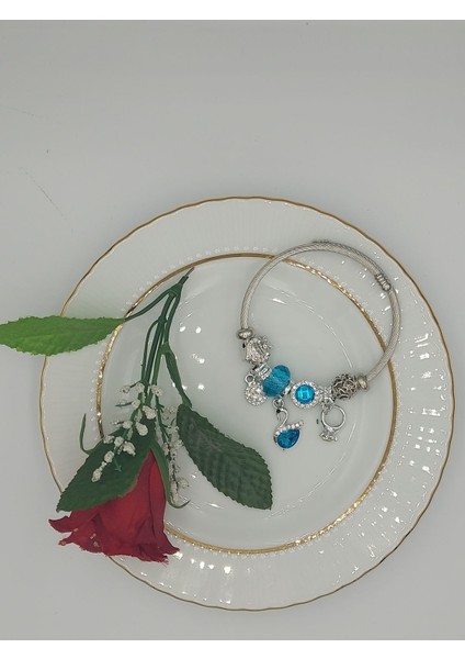 Charmlı Çelik Bileklik