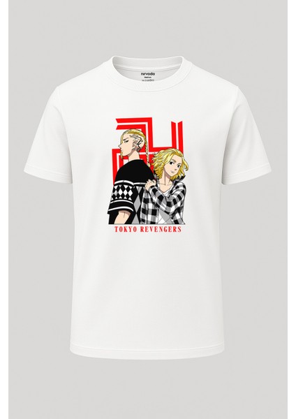 Tokyo Revengers Poz Baskılı Loose Fit Bisiklet Yaka Unisex Tişört
