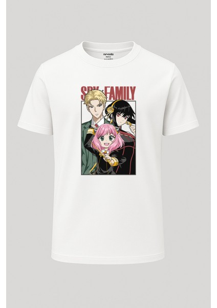 Spy x Family Karakter Baskılı Loose Fit Bisiklet Yaka Unisex Tişört