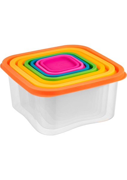 7'li Plastik Saklama Kabı - Renkli