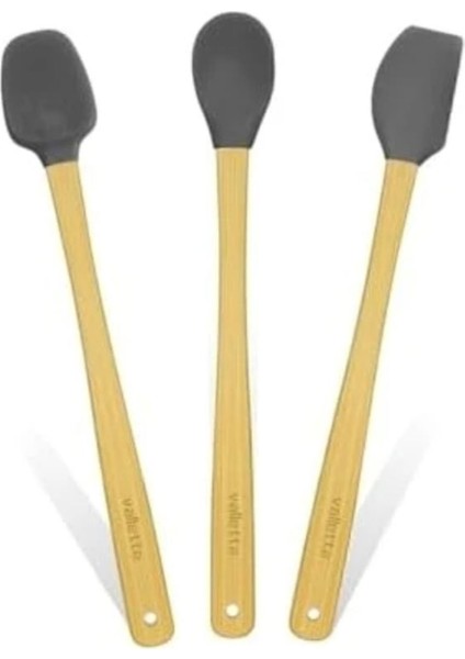 Indigo 3'lü Spatula Seti - Gri - 26 cm