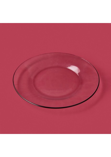 Pure Siyah Rimli 4'lü Pasta Tabak Seti - Şeffaf / Siyah - 19 cm