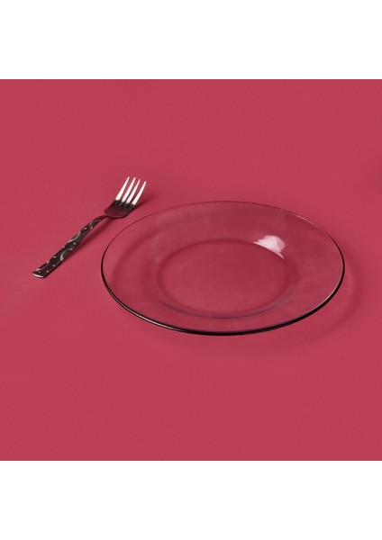Pure Siyah Rimli 4'lü Pasta Tabak Seti - Şeffaf / Siyah - 19 cm fiyatları