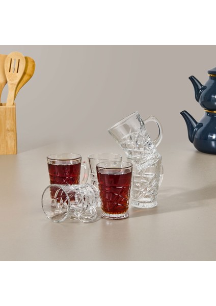 In Love Oliver Kesme 6'lı Kupa Seti - Şeffaf - 220 ml