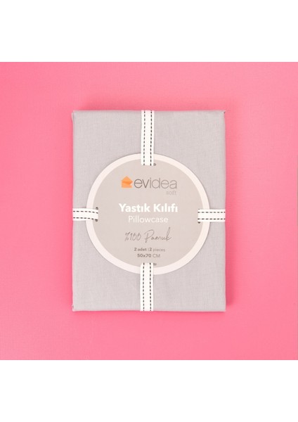 2'li Yastık Kılıfı - Gri - 50X70 cm