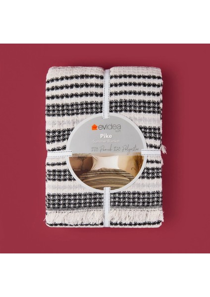 Radiant Tek Kişilik Pike - Ekru / Siyah - 160X230 cm