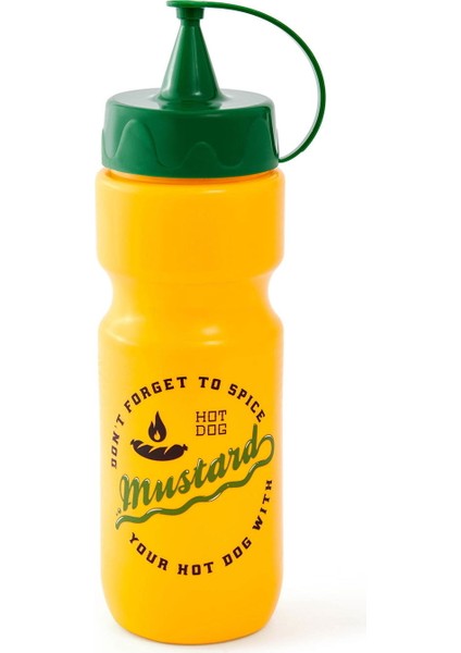 Desenli Hardal Şişesi - Sarı - 660 ml