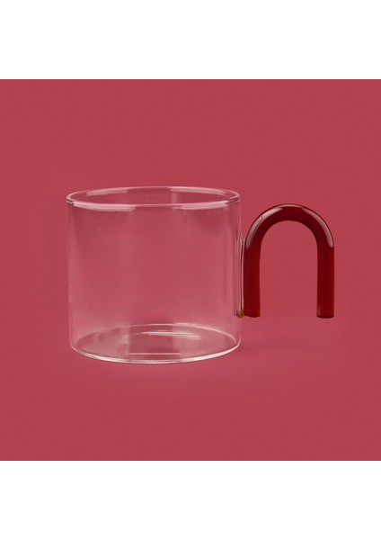 Renkli Kuplu Cam Kupa - - 290 ml