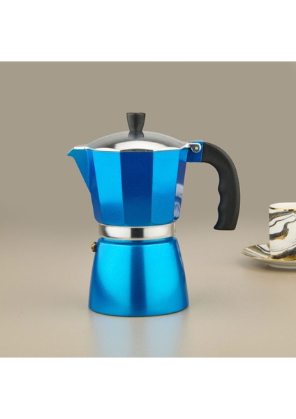 6 Fincanlık Moka Cezve - Mavi