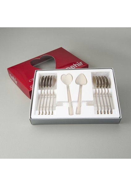 Can Canan 12'li Kahve Kaşığı - Gri - 12,8 cm