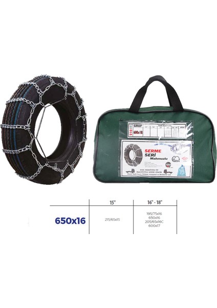 Patinaj Zinciri Minibüs ve Kamyonet Serme 650X16 Zincir Ebatlari Için Resime Bakiniz Dpmah