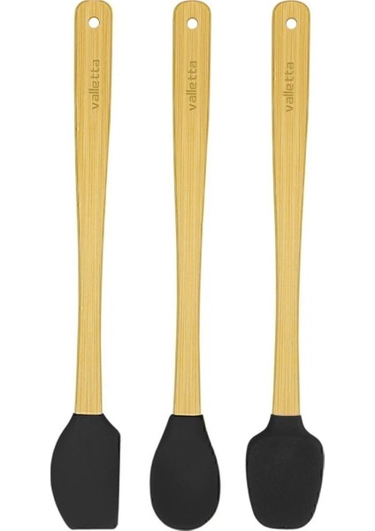 Indigo 3'lü Spatula Seti - Siyah - 26 cm fiyatları