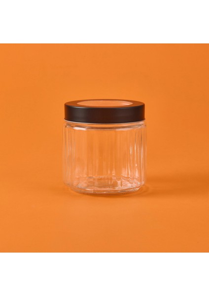 Borosilikat Cam Saklama Kabı - Gri / Siyah - 800 ml