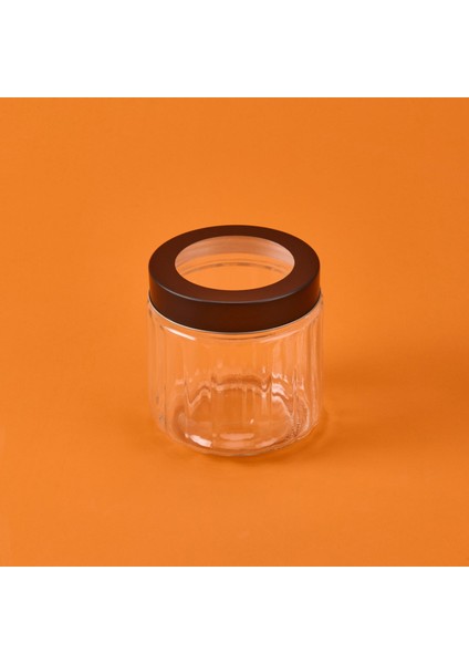 Borosilikat Cam Saklama Kabı - Gri / Siyah - 800 ml