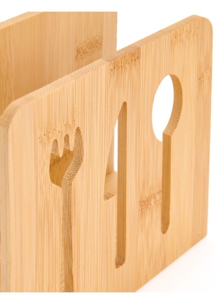 Bambu Dik Peçetelik - Kahverengi - 14 cm