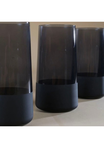 Matte 4'lü Meşrubat Bardağı Seti - Siyah - 520 ml