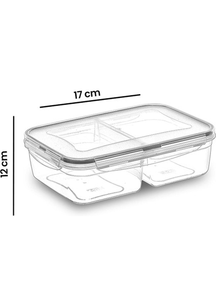 Fresh Box Dikdörtgen 2 Bölmeli Saklama Kabı - 1000 ml
