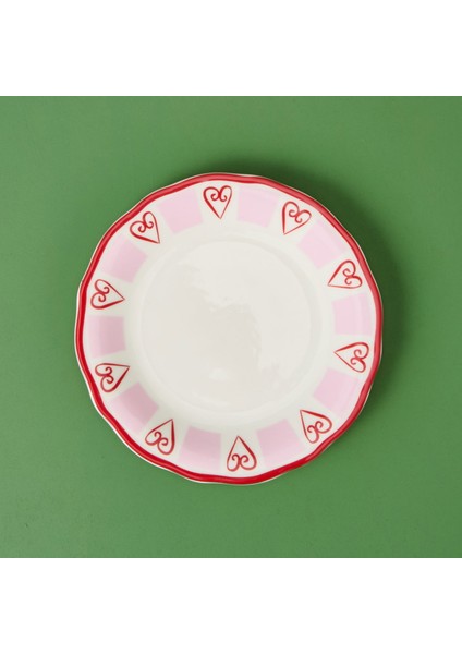 Love Tatlı Tabağı - Pembe / Beyaz - 20 cm fiyatları