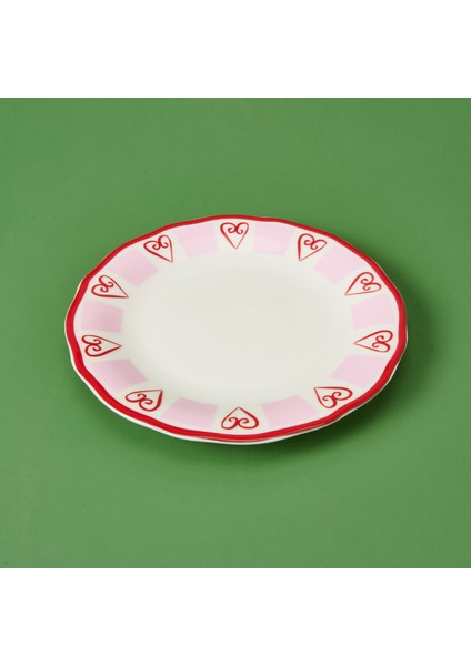 Love Tatlı Tabağı - Pembe / Beyaz - 20 cm modelleri