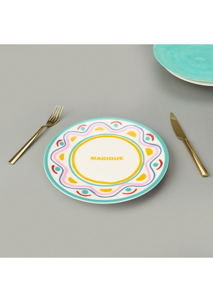 Magique Servis Tabağı - Renkli - 25 cm
