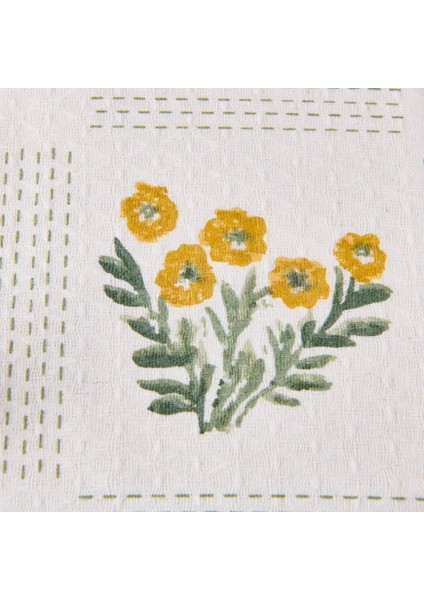 Folky Çift Kişilik Pike Takımı - Beyaz / Sarı