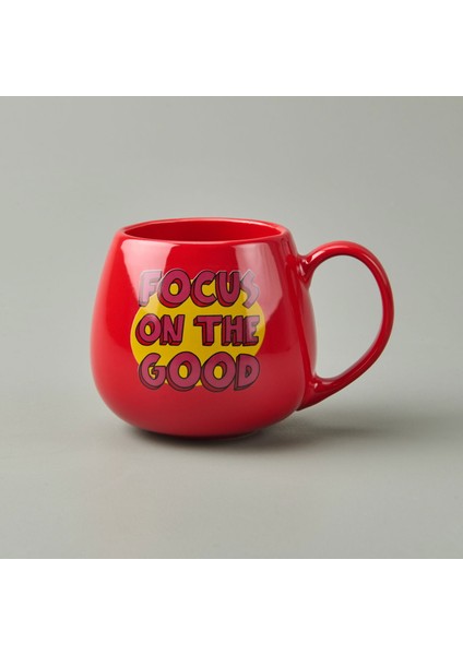 Focus On The Good Sloganlı Kupa - Kırmızı - 310 ml