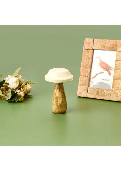 Mantar Obje - Bej - 9X15 cm