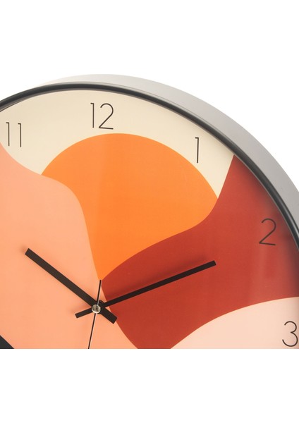 Gün Batımı Camlı Duvar Saati - Renkli - 42 cm modelleri