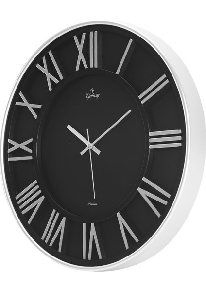 Exclusive Roma Rakam Duvar Saati - Gümüş / Siyah - 43 cm modelleri