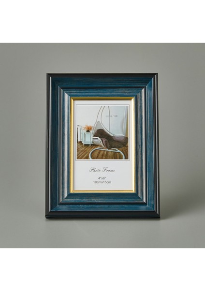 Fotoğraf Çerçevesi - Lacivert / Gold - 10X15 cm