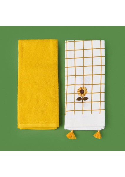 Ayçiçeği 2'li Mutfak Havlusu - Renkli - 40X60 cm