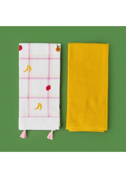 Meyve 2'li Mutfak Havlusu - Renkli - 40X60 cm