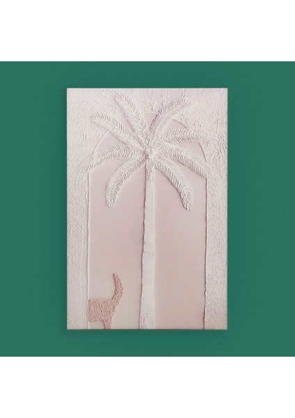 Palm Breeze Kanvas Tablo - Krem - 90X60 cm