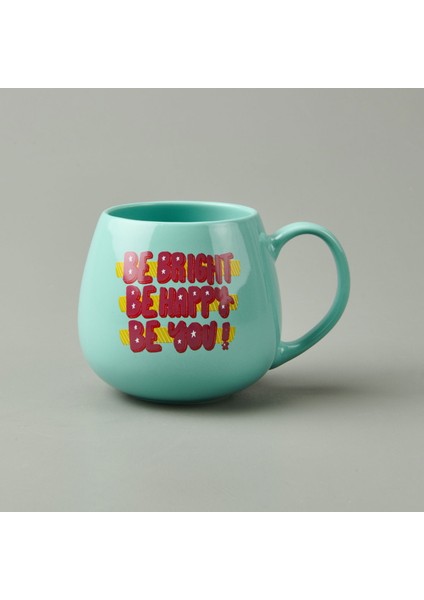 Be Bright Be Happy Be You Sloganlı Kupa - Yeşil - 310 ml