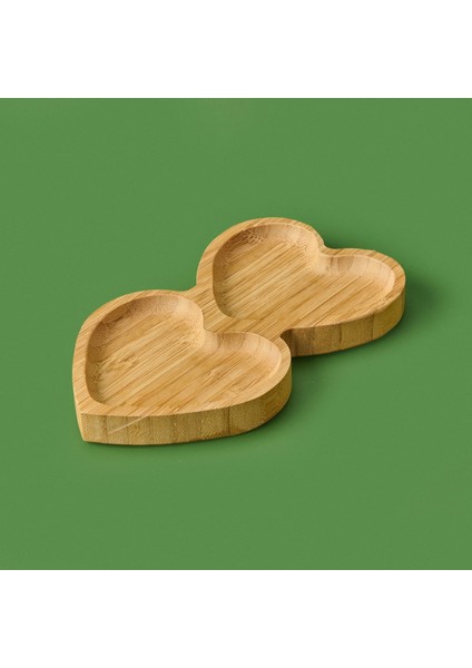 Amor 2 Bölmeli Kalp Çerezlik - Açık Kahverengi - 19,5 cm