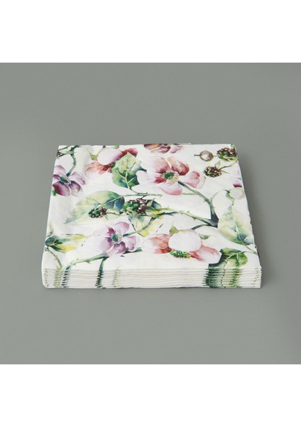 Houseware 16'lı Çiçekli Peçete Seti - - 33X33 cm