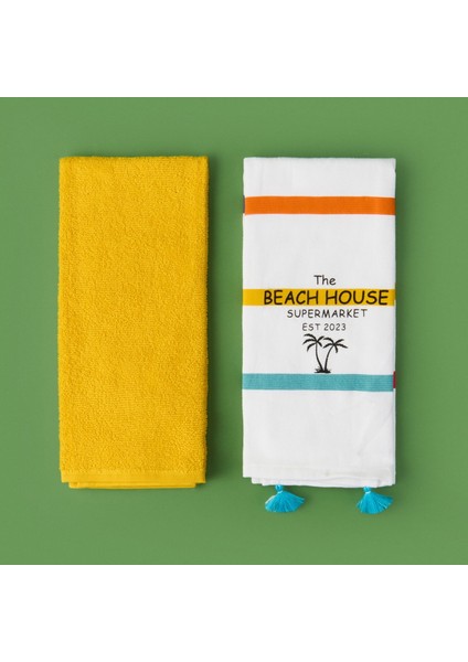 Beach 2'li Mutfak Havlusu - Renkli - 40X60 cm